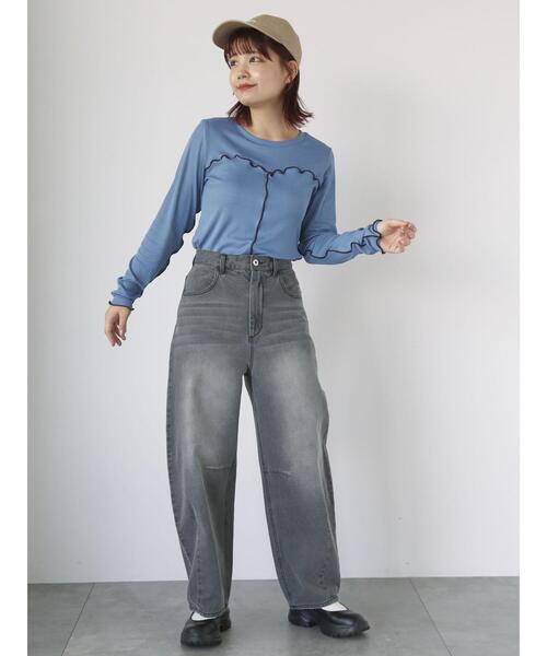 ehka sopo(エヘカソポ)の「カーブデニムパンツ(その他パンツ・レディース・チャコールグレー/ブルー/サックスブルー・M/S)」の18枚目の写真