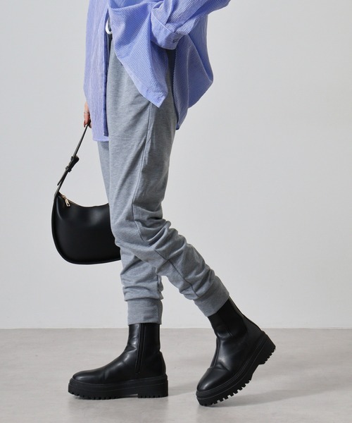 FUNALIVE(ファンアライブ)の「Sweat jogger pants / スウェットジョガーパンツ unisex(スウェットパンツ・メンズ・ブラック/杢グレー/ヘザーチャコール/オートミール/ネイビー・M/L/XL)」の1枚目の写真