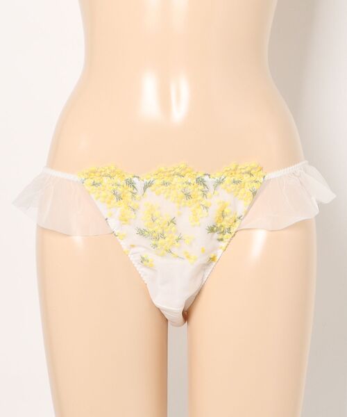 ★PEACH JOHN★ミニリボン花柄ブラショーツ★パンツ下着★イエロー32B★ ☆PEACH JOHN☆ミニリボン花柄ブラショーツ☆パンツ下着