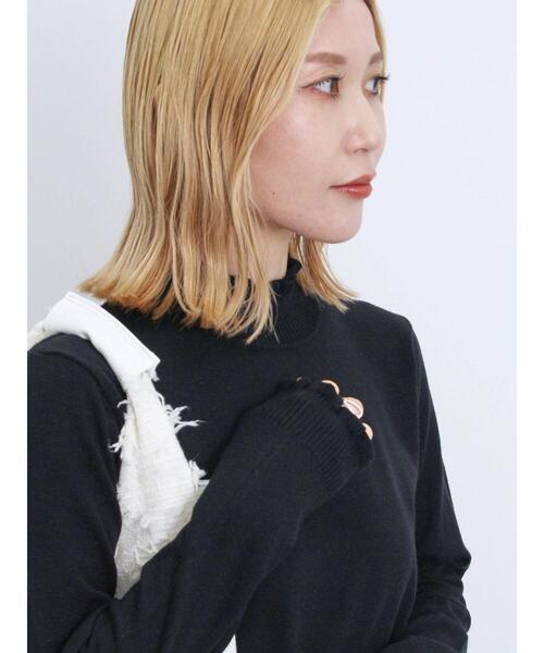 Samansa Mos2 blue（サマンサモスモスブルー）の「フリル衿ニットプルオーバー（ニット/セーター・レディース・ブラック/ブルー/オフホワイト・F）」の12枚目の写真