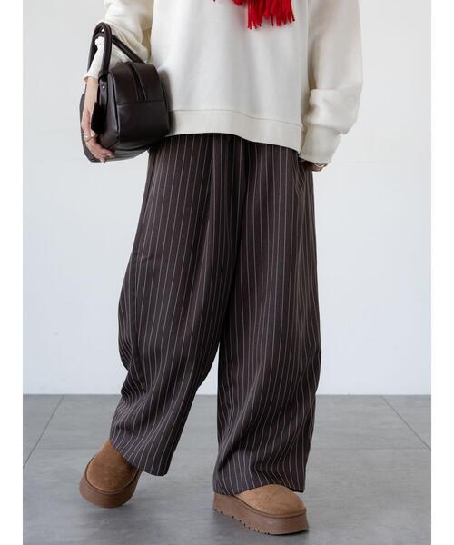 Lugnoncure（ルノンキュール）の「◎ウエストドロストルーズパンツ（その他パンツ・レディース・ブラック/グレー/ダークブラウン・F）」の6枚目の写真