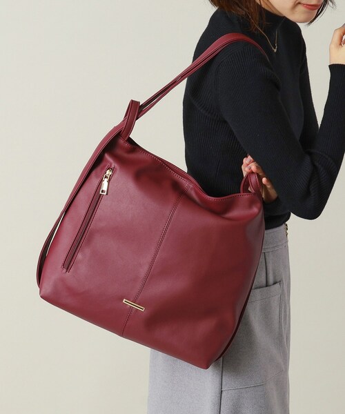 ITS'DEMO（イッツデモ）の「◆【A4対応】2WAYリュック（バックパック/リュック・レディース・シルバー/ブラック/ナチュラル/ボルドー・00）」の4枚目の写真