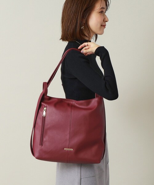 ITS'DEMO（イッツデモ）の「◆【A4対応】2WAYリュック（バックパック/リュック・レディース・シルバー/ブラック/ナチュラル/ボルドー・00）」の10枚目の写真