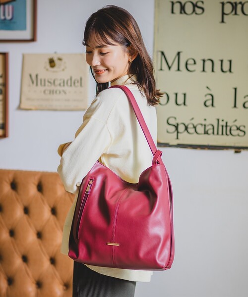 ITS'DEMO（イッツデモ）の「◆【A4対応】2WAYリュック（バックパック/リュック・レディース・シルバー/ブラック/ナチュラル/ボルドー・00）」の13枚目の写真