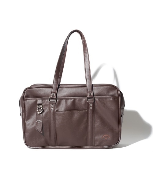 CONVERSE(コンバース)の「【CONVERSE】SCHOOL FAKE LEATHER BAG/スクールバッグ/スクバ/カバン/肩掛け/斜め掛け/コンバース(ショルダーバッグ・レディース・ブラウン/ブラック・FREE)」の2枚目の写真