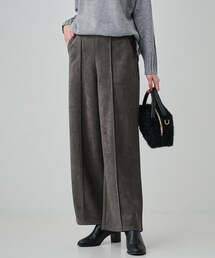 DRESKIP | 【S-LL】脚をすっきりきれいに魅せる スエード調 ピンタックワイドパンツ(その他パンツ)