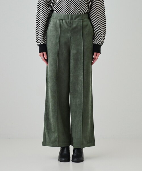 DRESKIP（ドレスキップ）の「◆【S-LL】脚をすっきりきれいに魅せる スエード調 ピンタックワイドパンツ（その他パンツ・レディース・チャコールグレー/グリーン/ナチュラル・01/02/03/04）」の16枚目の写真