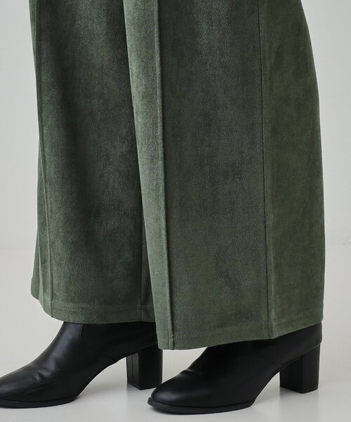 DRESKIP（ドレスキップ）の「◆【S-LL】脚をすっきりきれいに魅せる スエード調 ピンタックワイドパンツ（その他パンツ・レディース・チャコールグレー/グリーン/ナチュラル・01/02/03/04）」の22枚目の写真