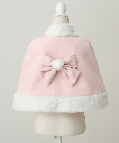 セール】ファーポンポンハートビジューリボンケープコート（その他