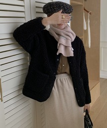 BANICO（バニコ）の「【Banico】ボアノーカラージャケット (SS)（ノーカラージャケット）」