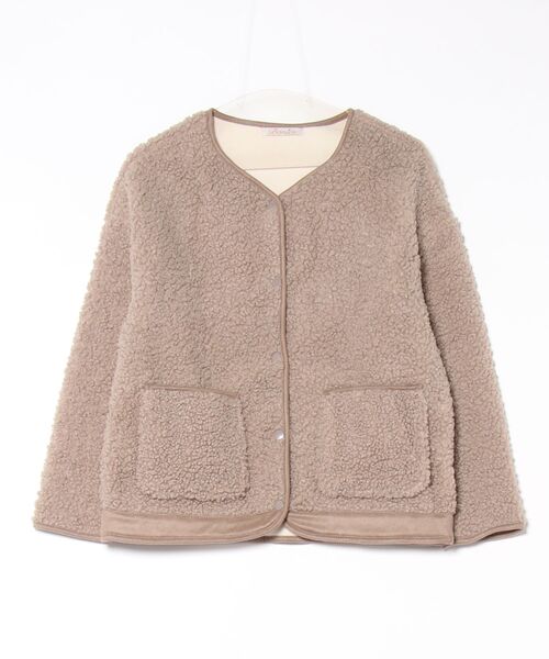 BANICO(バニコ)の「【Banico】ボアノーカラージャケット (SS)(ノーカラージャケット・レディース・ブラック/チョコ・MEDIUM/LARGE)」の21枚目の写真
