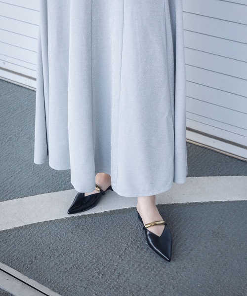 EVOL（イーボル）の「【柔らかい・クッション入り】ゴールドモチーフフラットミュール IY5706（パンプス・レディース・シルバー/アイボリー/ブラック/パイソン・LL/L/M/S）」の10枚目の写真