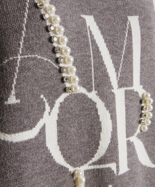 【ZOZO限定】パール×ビジューAMOREロゴニット（ニット/セーター）｜tocco closet（トッコ クローゼット）