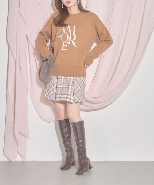 【ZOZO限定】パール×ビジューAMOREロゴニット（ニット/セーター）｜tocco closet（トッコ クローゼット）