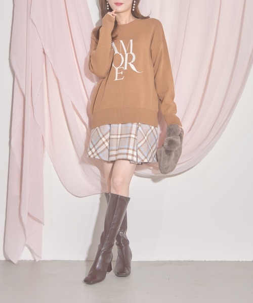 【ZOZO限定】パール×ビジューAMOREロゴニット（ニット/セーター）｜tocco closet（トッコ クローゼット）