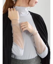 Te chichi | 袖ラメチュールシャーリングインナー(Tシャツ/カットソー)