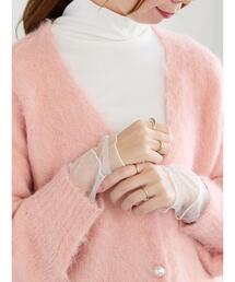 Te chichi | 袖ラメチュールシャーリングインナー(Tシャツ/カットソー)