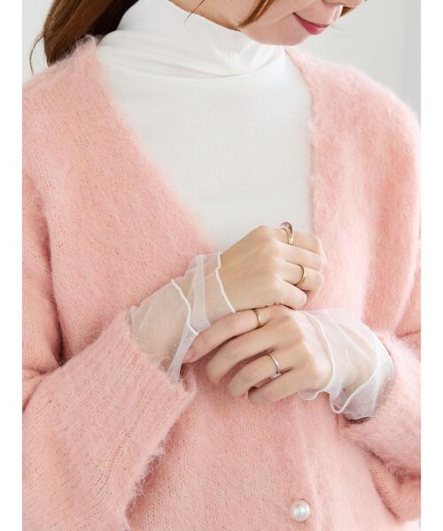 Te chichi（テチチ）の「袖ラメチュールシャーリングインナー（Tシャツ/カットソー・レディース・グレー/ブラック/オフホワイト・F）」の2枚目の写真