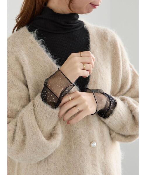 Te chichi（テチチ）の「袖ラメチュールシャーリングインナー（Tシャツ/カットソー・レディース・グレー/ブラック/オフホワイト・F）」の5枚目の写真