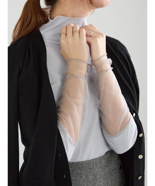 Te chichi（テチチ）の「袖ラメチュールシャーリングインナー（Tシャツ/カットソー・レディース・グレー/ブラック/オフホワイト・F）」の10枚目の写真