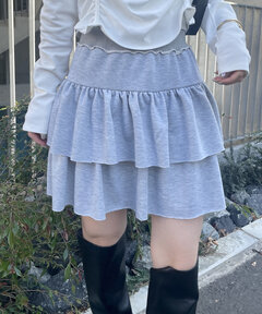 セール】【YUHAN WANG/ユハン ワン】lace ruffled mini skirt