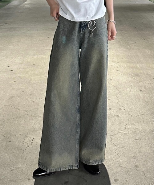 パンツ Semi flare denim GREY 1 12oz semi flare denim pants - 12オンスセミフレアデニムパンツ