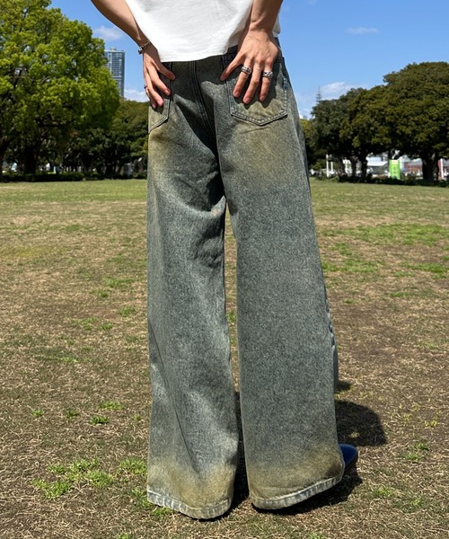 ADAMASTE（アダマスト）の「12oz semi flare denim pants - 12オンスセミフレアデニムパンツ（デニムパンツ・メンズ・ブルー/ライトグレー・MEDIUM/LARGE）」の12枚目の写真