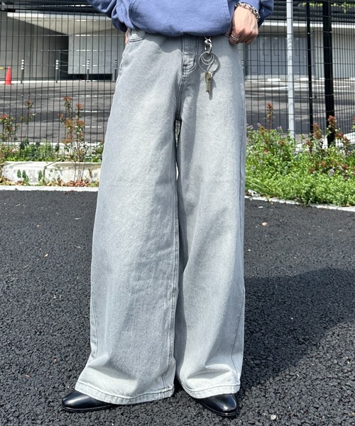 ADAMASTE（アダマスト）の「12oz semi flare denim pants - 12オンスセミフレアデニムパンツ（デニムパンツ・メンズ・ブルー/ライトグレー・MEDIUM/LARGE）」の3枚目の写真