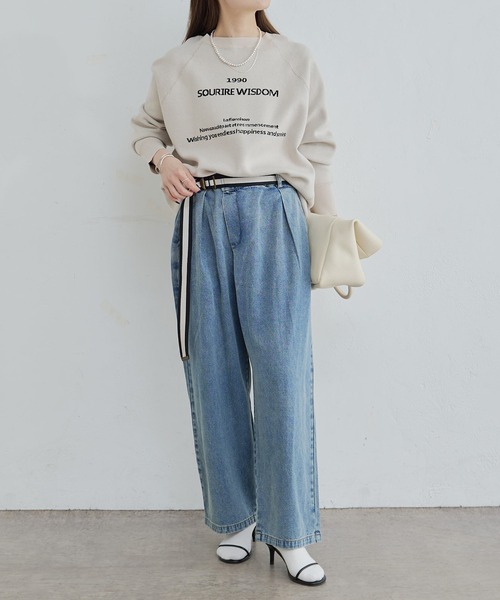 PUAL CE CIN（ピュアルセシン）の「ジャガードロゴニットプルオーバー（ニット/セーター・レディース・グレー/ライトベージュ/アイボリー・FREE）」の7枚目の写真