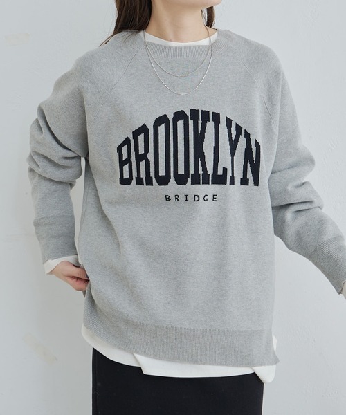 PUAL CE CIN（ピュアルセシン）の「ジャガードロゴニットプルオーバー（ニット/セーター・レディース・グレー/ライトベージュ/アイボリー・FREE）」の5枚目の写真