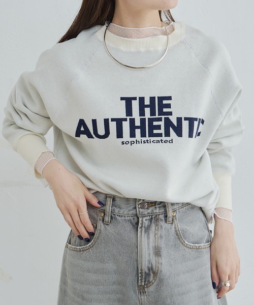 PUAL CE CIN（ピュアルセシン）の「ジャガードロゴニットプルオーバー（ニット/セーター・レディース・グレー/ライトベージュ/アイボリー・FREE）」の10枚目の写真