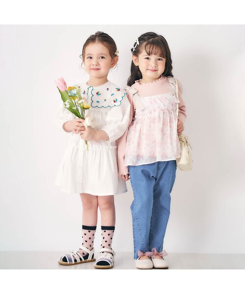 apres les cours（アプレレクール）の「【ジュニア対応】チューリップきゅんパンツ（その他パンツ・キッズ・ブラック/ピンク/ライム/ブルー・110/100/90/130/80/120/140）」の9枚目の写真