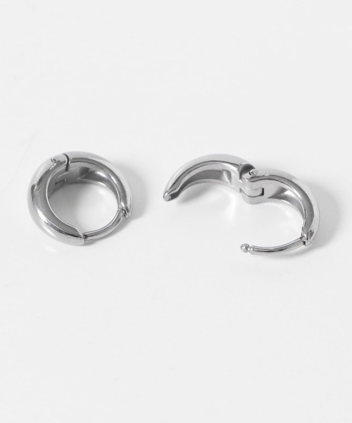 【STONEHENgE】U-LOCK〜シルバーピアス N0137★ワンタッチピアス Big hoop piece silver ピアス イヤリング ｜ LUNACHIC