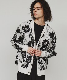 フラワージャカードカーディガン