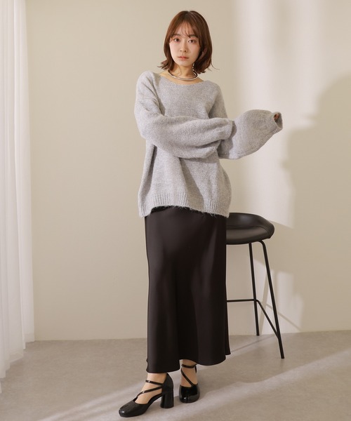 LAULEN（ローレン）の「Satin long flare skirt /サテン ロング フレア スカート（スカート・レディース・ピンク/アイボリー/ミント/ブラック/ベージュ・M/L）」の8枚目の写真