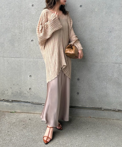 Satin long flare skirt /サテン ロング フレア スカート