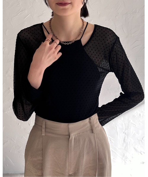 leimn(レイムン)の「【ANDSEARCH】長袖カットソー(Tシャツ/カットソー・レディース・ブラック・M)」の1枚目の写真