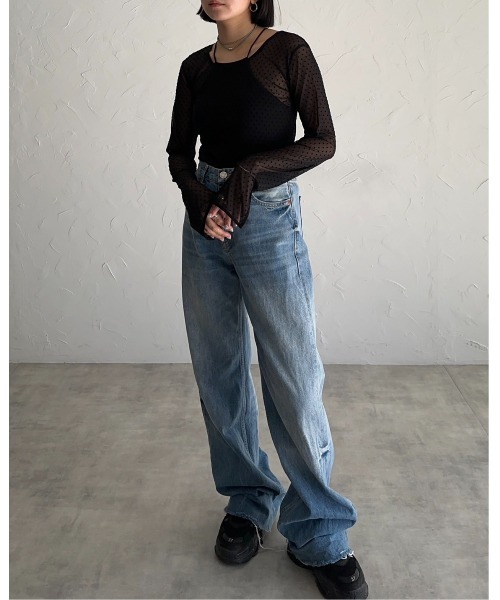 leimn(レイムン)の「【ANDSEARCH】長袖カットソー(Tシャツ/カットソー・レディース・ブラック・M)」の2枚目の写真