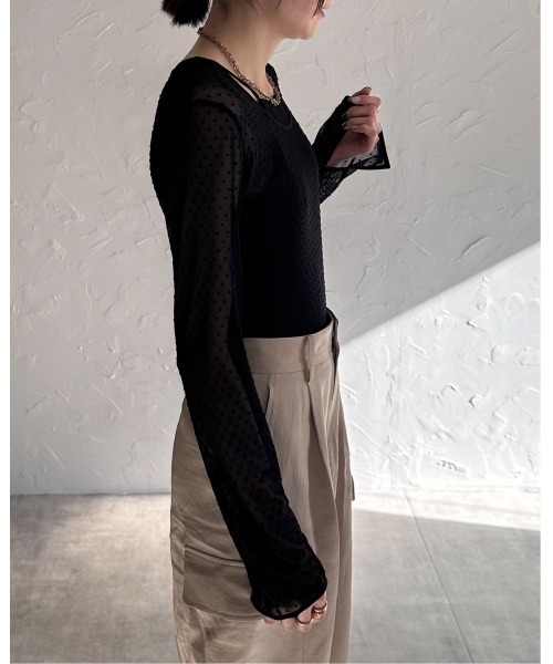 leimn(レイムン)の「【ANDSEARCH】長袖カットソー(Tシャツ/カットソー・レディース・ブラック・M)」の9枚目の写真