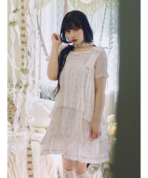 merry jenny floralフレアミニワンピース merry jenny（メリージェニー）の「floralフレアミニワンピース