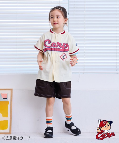 広島東洋CARP×MARKEY 170 広島東洋カープ】別注ベースボールシャツ(kids/S～L)（シャツ
