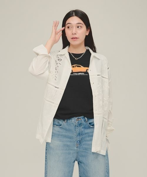 ブラウス シャツ 「eL」Patchwork Embroidery Shirt/251152 レディース eL】Patchwork Embroidery Shirt/251152（シャツ/ブラウス）｜eL