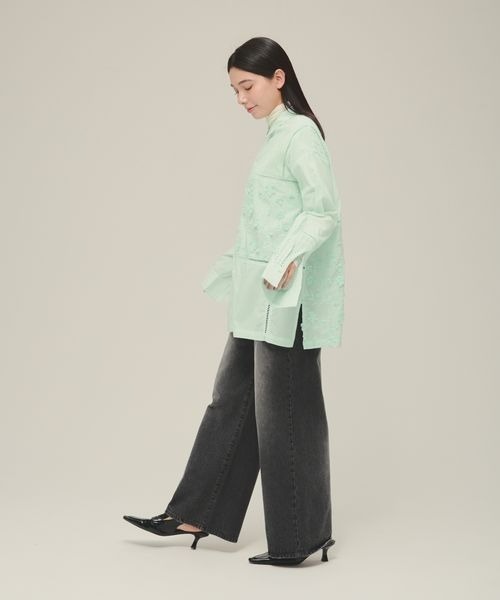 ブラウス シャツ 「eL」Patchwork Embroidery Shirt/251152 レディース eL】Patchwork Embroidery Shirt/251152（シャツ/ブラウス）｜eL
