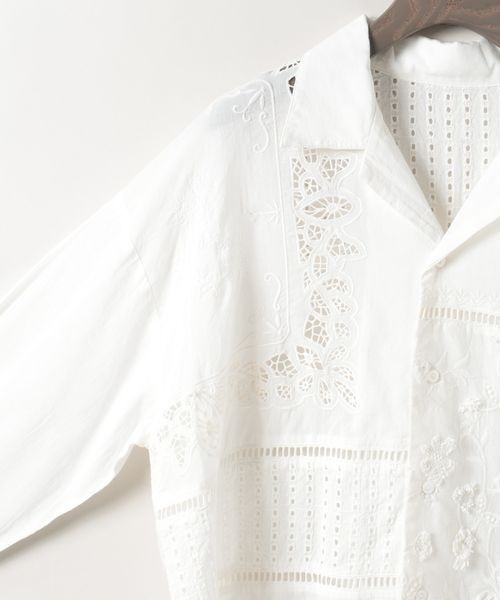 eL（エル）の「【eL】Patchwork Embroidery Shirt/251152（シャツ/ブラウス・レディース・オフホワイト/グリーン・FREE）」の16枚目の写真
