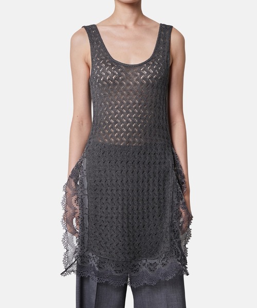 iRENE(アイレネ)の「レースニットタンクトップ / Lace Knit Tanktops(ニット/セーター・レディース・アイボリー/グレー/ネイビー・36)」の8枚目の写真