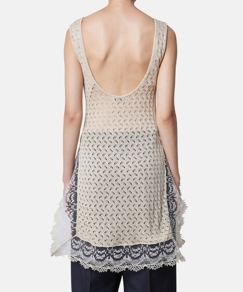 iRENE(アイレネ)の「レースニットタンクトップ / Lace Knit Tanktops(ニット/セーター・レディース・アイボリー/グレー/ネイビー・36)」の4枚目の写真