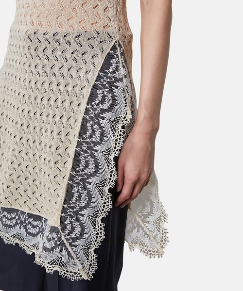 iRENE（アイレネ）の「レースニットタンクトップ / Lace Knit Tanktops