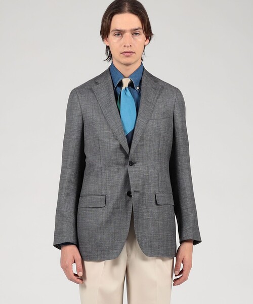 TOMORROWLAND (トゥモローランド)の「ウールシルクリネン シングルブレステッド 2Bジャケット SUMMER TIME LORO PIANA(テーラードジャケット・メンズ・チャコールグレー/ネイビー・54/44/46/48/50/52/42)」の4枚目の写真