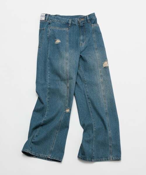 McGREGOR（マックレガー）の「McGREGOR MODERN/マックレガーモダン センターシーム ストレートデニムパンツ（デニムパンツ・メンズ・ブルー/ダークブラウン/ブラウン・LARGE/MEDIUM）」の3枚目の写真
