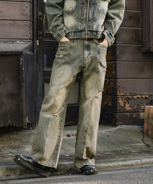 McGREGOR（マックレガー）の「McGREGOR MODERN/マックレガーモダン センターシーム ストレートデニムパンツ（デニムパンツ・メンズ・ブルー/ダークブラウン/ブラウン・LARGE/MEDIUM）」の9枚目の写真